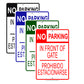 No Parking In Front Of Gate Spanish English Aluminum Metal Sign Plate