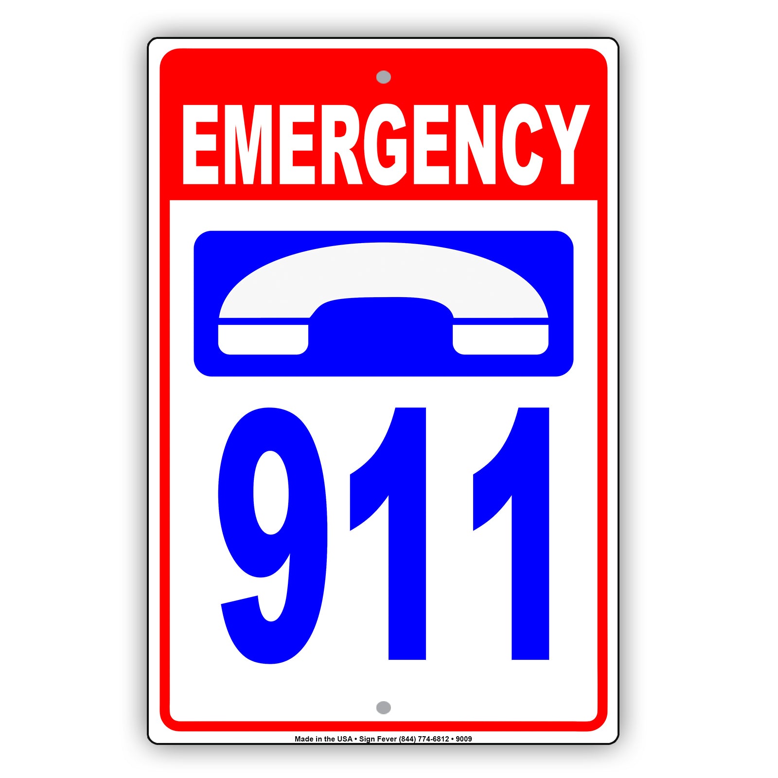 Emergency 911 Phone Call The Police | Metal Notice Sign – Sign Fever