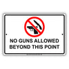 Attention No Guns Allowed Beyond This Point Restriction Aluminum Metal Sign Plate