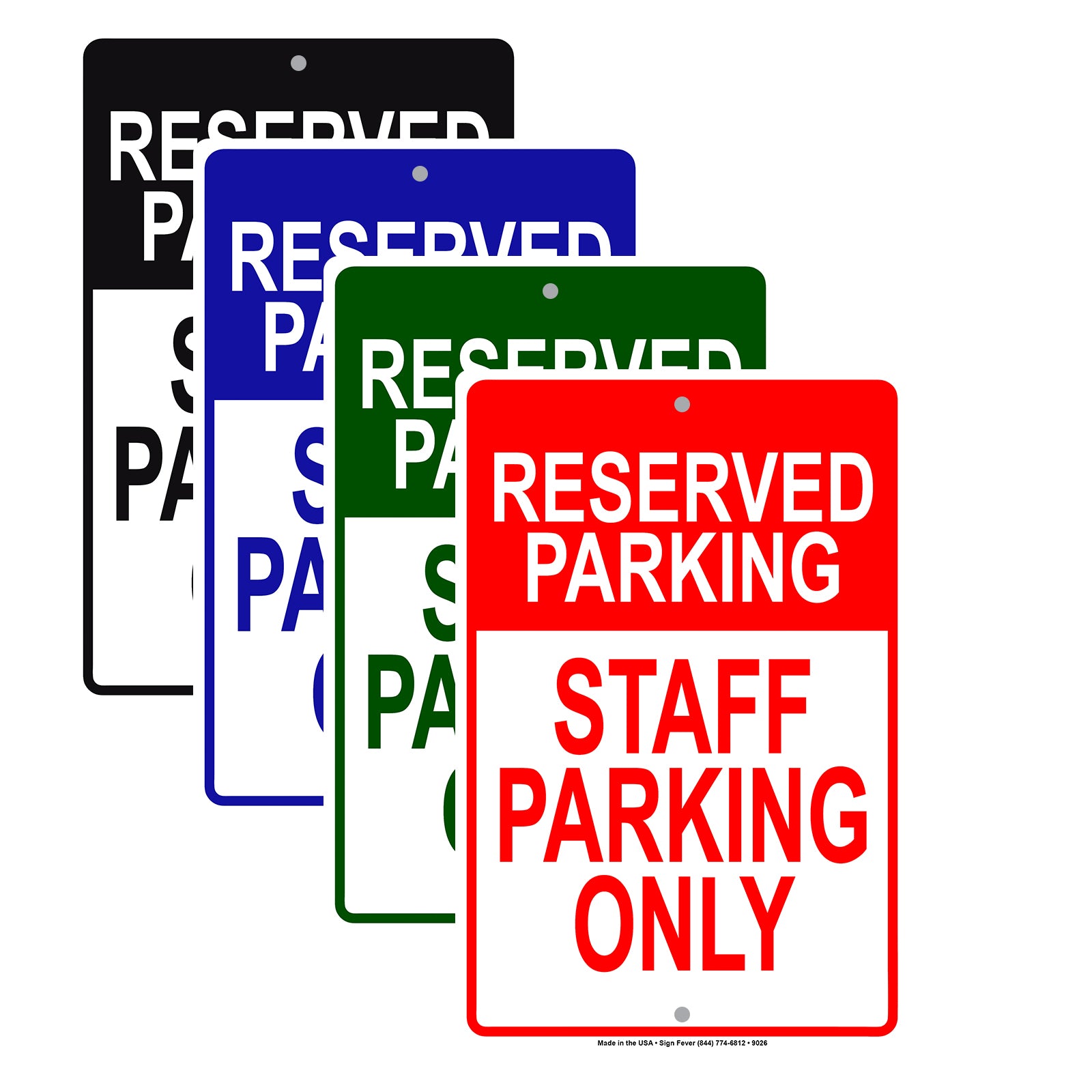 Reserved Parking Staff Parking Only Aluminum Metal Sign Plate