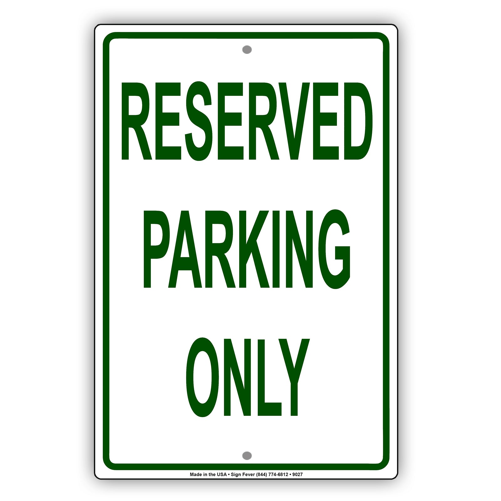 Reserved Parking Only Restriction Aluminum Metal Sign Plate