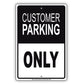 Customer Parking Only Store Retail Aluminum Metal Sign Plate