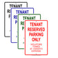 Tenant Reserved Parking Only Violators Towed At Owner's Expense Aluminum Metal Sign Plate