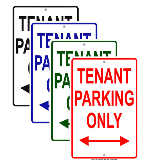 Tenant Parking Only With Both Side Arrow Aluminum Metal Sign Plate