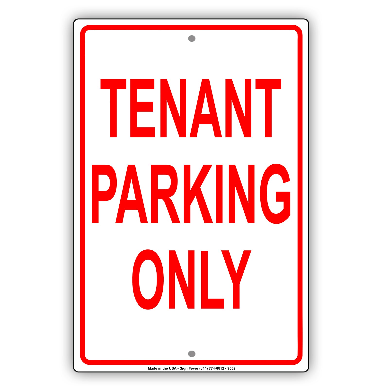Tenant Parking Only Apartment Home Aluminum Metal Sign Plate
