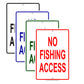 No Fishing Access Ocean Aluminum Metal Sign Plate