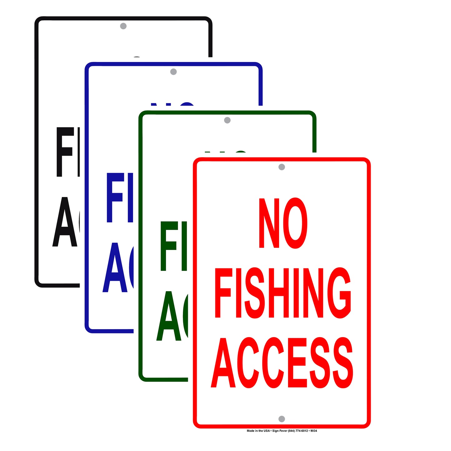 No Fishing Access Ocean Aluminum Metal Sign Plate