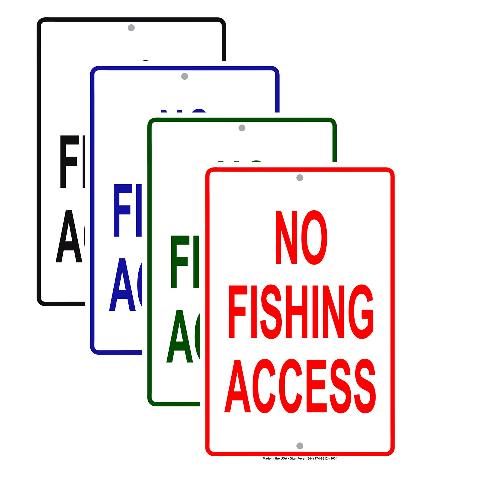 No Fishing Access Ocean Aluminum Metal Sign Plate