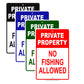 Private Property No Fishing Allowed Aluminum Metal Sign Plate