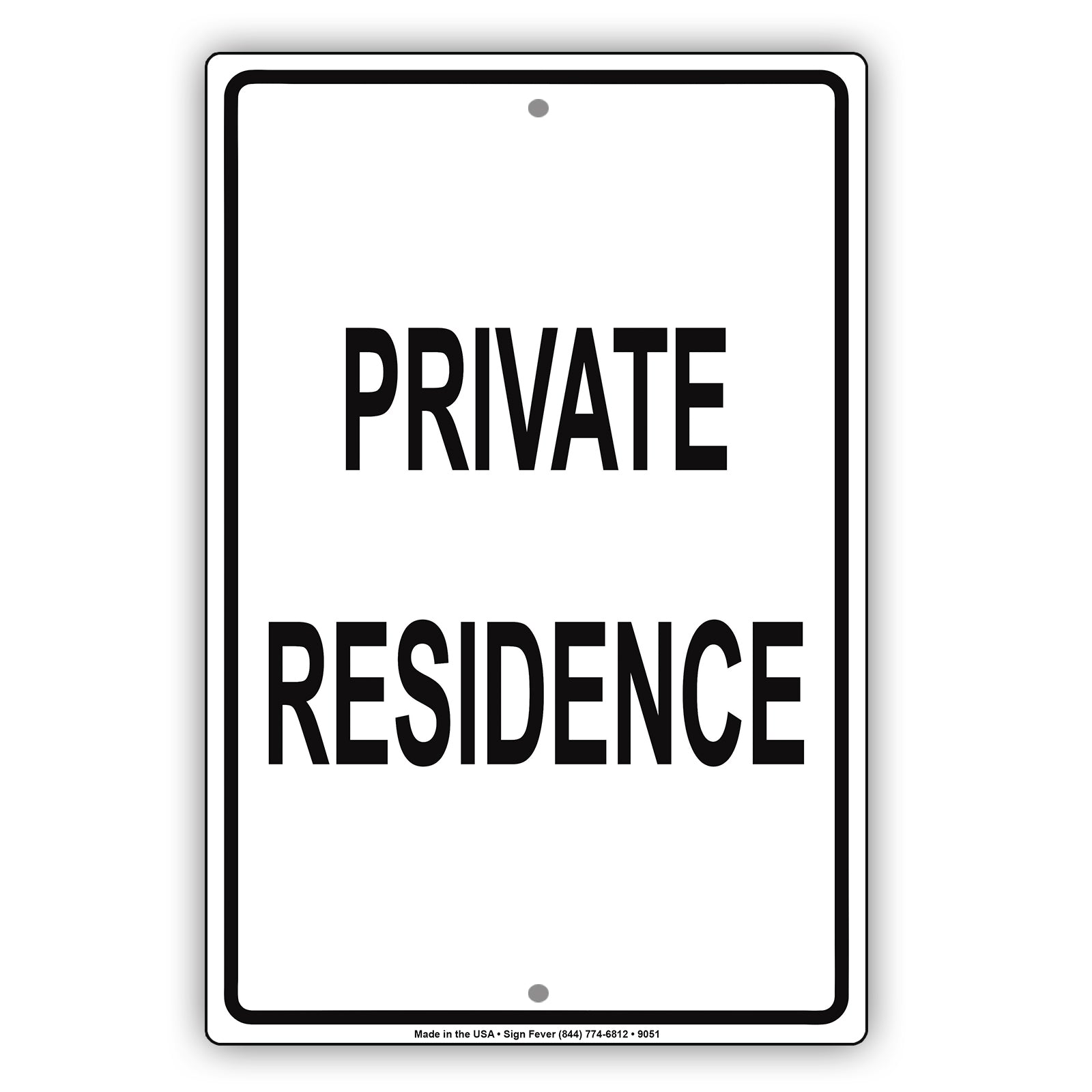 Private Residence No Parking Aluminum Metal Sign Plate