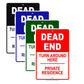 Dead End Turn Around Here Private Residence Aluminum Metal Sign Plate
