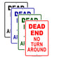 Dead End No Turn Around Dangerous Stop Aluminum Metal Sign Plate