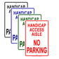Handicap Access Aisle No Parking Alert Aluminum Metal Sign Plate