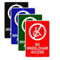 No Wheelchair Access Hospital Stairs Aluminum Metal Sign Plate