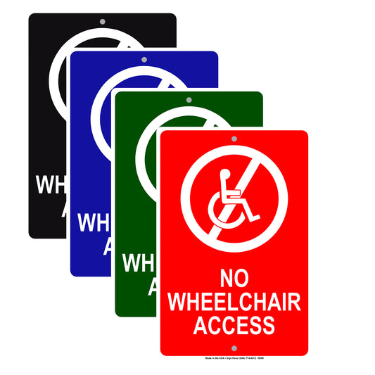 No Wheelchair Access Hospital Stairs Aluminum Metal Sign Plate