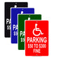 Reserved Parking $50 To $300 Fine Handicap Alert Aluminum Metal Sign Plate