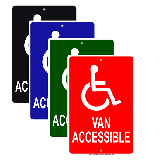 Van Accessible Handicap Alert Aluminum Metal Sign Plate