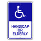 Handicap Or Elderly Parking Alert Aluminum Metal Sign Plate