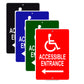 Accessible Entrance Left Side Handicap Alert Aluminum Metal Sign Plate