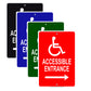 Accessible Entrance Right Side Handicap Alert Aluminum Metal Sign Plate