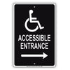 Accessible Entrance Right Side Handicap Alert Aluminum Metal Sign Plate