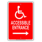 Accessible Entrance Right Side Handicap Alert Aluminum Metal Sign Plate
