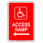 Wheelchair Access Ramp Left Arrow Aluminum Metal Sign Plate