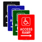 Wheelchair Access Ramp Right Arrow Aluminum Metal Sign Plate