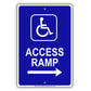 Wheelchair Access Ramp Right Arrow Aluminum Metal Sign Plate