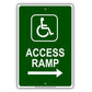 Wheelchair Access Ramp Right Arrow Aluminum Metal Sign Plate