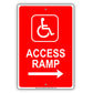 Wheelchair Access Ramp Right Arrow Aluminum Metal Sign Plate