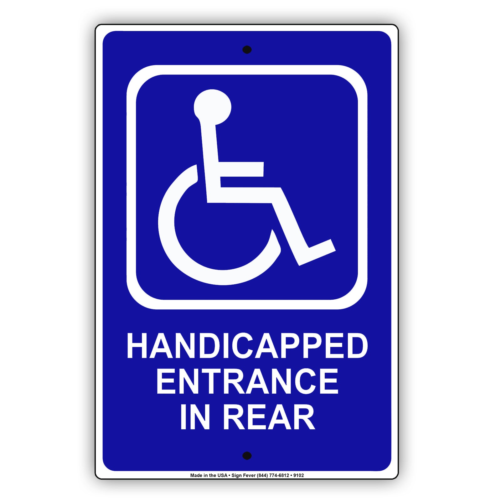 Handicapped Entrance In Rear | Disabled Parking Sign - Sign Fever