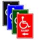 Wheelchair Ramp With Left Arrow Hospital Plate Aluminum Metal Sign