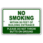 No Smoking Within 50 Feet of Building Entrance Please Do Not Throw Aluminum Metal Sign