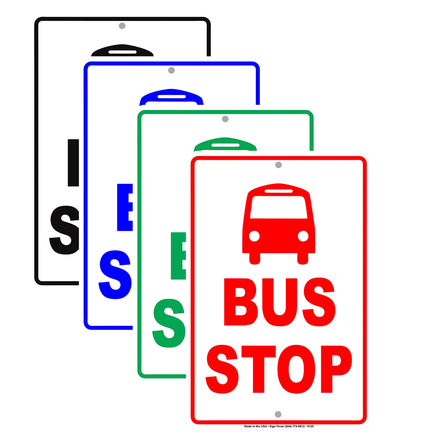 Bus Stop with Symbol Passengers No Parking Aluminum Metal Sign