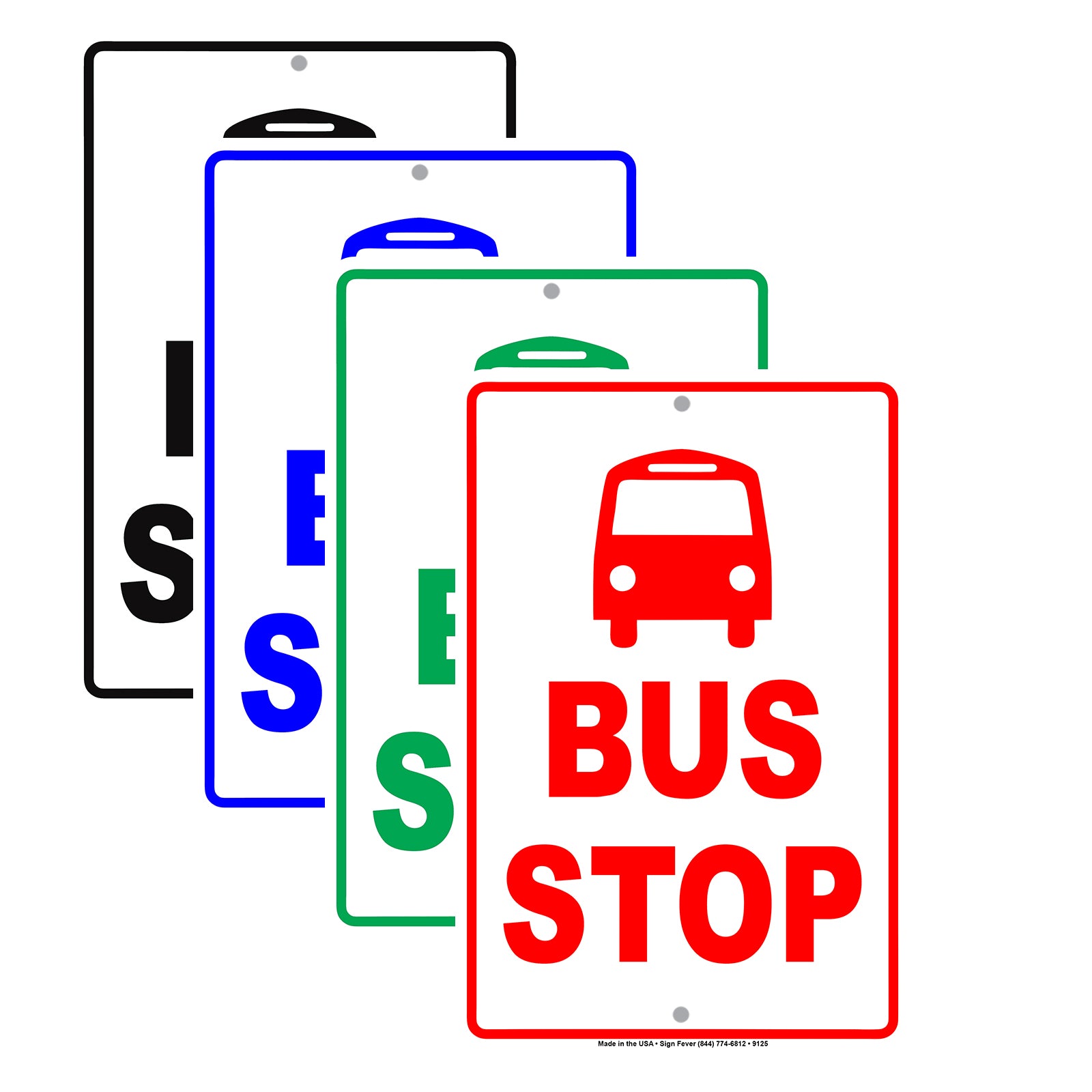 Bus Stop with Symbol Passengers No Parking Aluminum Metal Sign