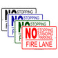 No Stopping Standing Parking Fire Lane Aluminum Metal Sign