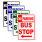 No Parking Bus Stop with Left Arrow Aluminum Metal Sign