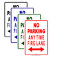 No Parking Any Time Fire Line All Others Will Be Towed Aluminum Decor Garage Sign