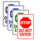 Stop Do Not Enter Aluminum Metal Sign