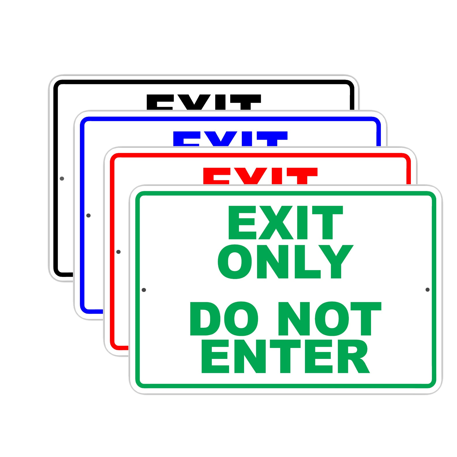 Exit Only Do Not Enter Aluminum Metal Sign
