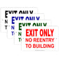 Exit Only No Re Entry to Building Aluminum Metal Sign