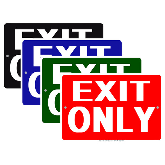 Exit Only Safety and Street Aluminum Metal Sign