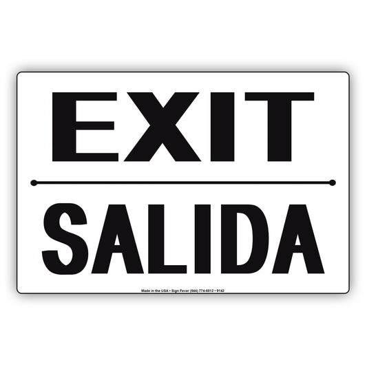 Exit Salida Safety and Street Aluminum Metal Sign