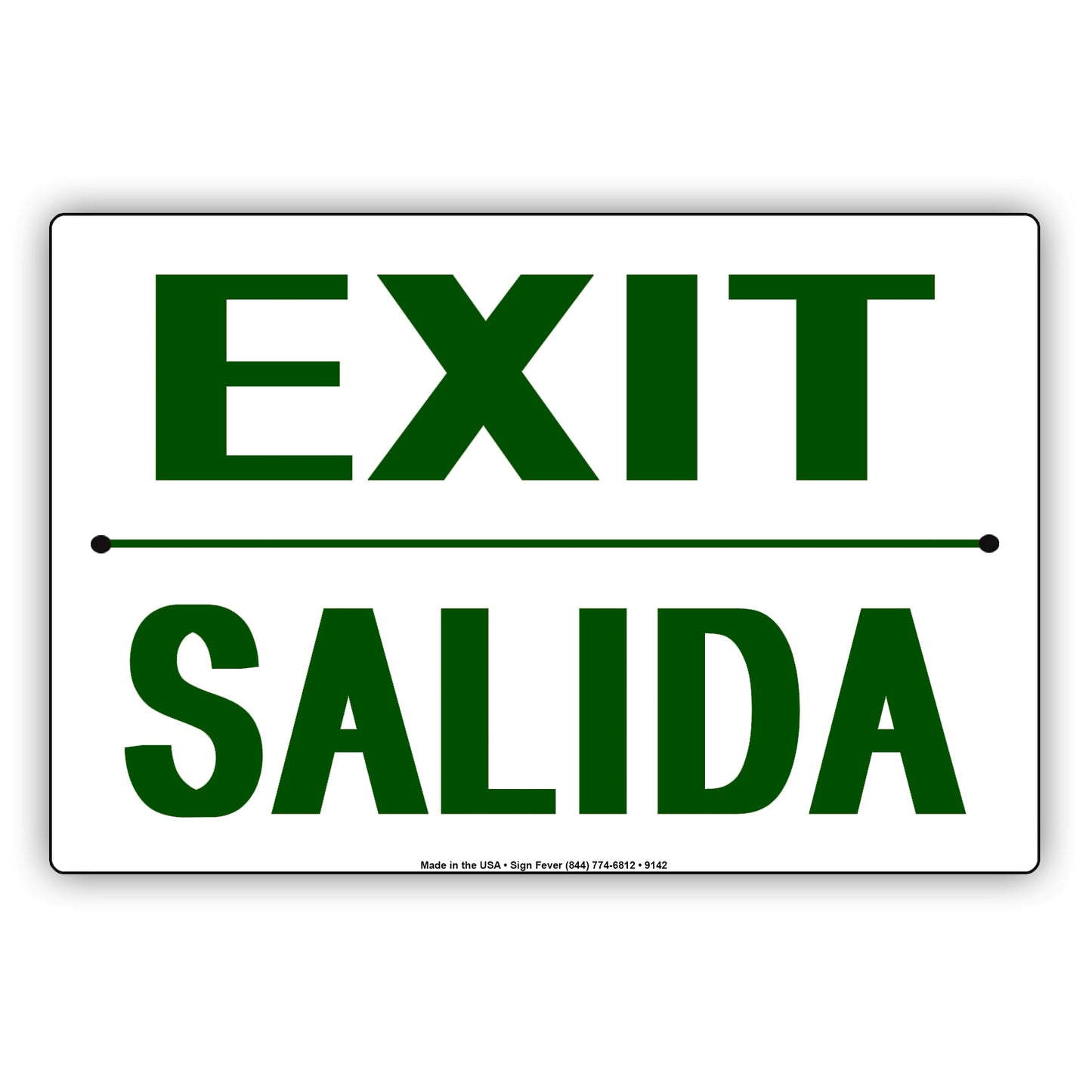 Exit Salida Safety and Street Aluminum Metal Sign