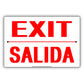Exit Salida Safety and Street Aluminum Metal Sign