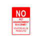 No Pet Abandonment is a Crime Aluminum Metal Sign