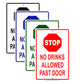 Stop No Drinks Allowed Past Door Aluminum Metal Sign