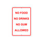 Notice No Spitting or Cursing Allowed Restriction Warning Aluminum Metal Sign