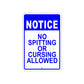 Notice No Spitting or Cursing Allowed Restriction Warning Aluminum Metal Sign